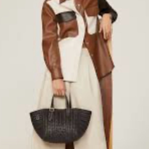 Anya Hindmarch Neeson Small Square Tote Handbag Bag brown capra leather woven - Picture 14 of 14